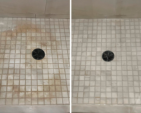 Tile Shower Before and After Our Hard Surface Restoration Services in Upper West Side
