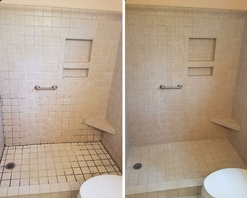 Tile Shower Before and After Our Caulking Services in Upper East Side