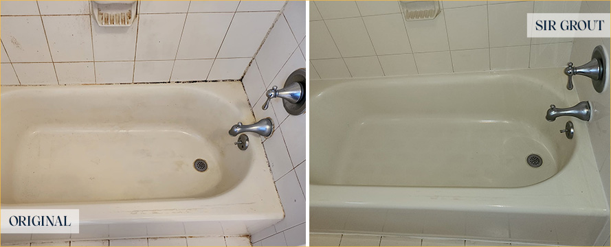 Shower Seams Before and After a Tile Cleaning in Upper East Side